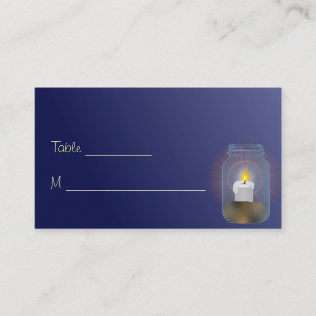 Candle Mason Jars Place Cards Business Card (Front)