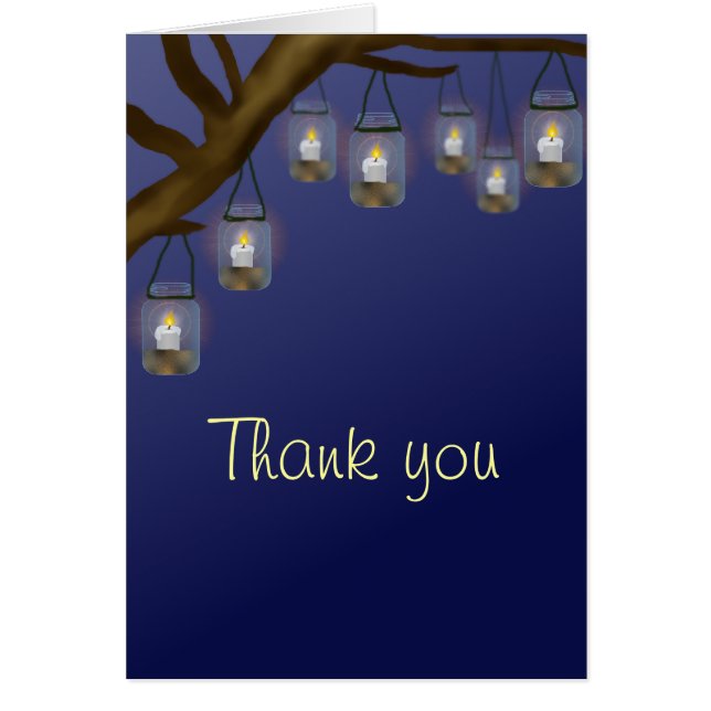 Candle Mason Jars Thank You Note Card (Front)