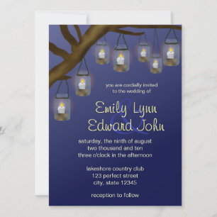 Candle Mason Jars Wedding Invitation