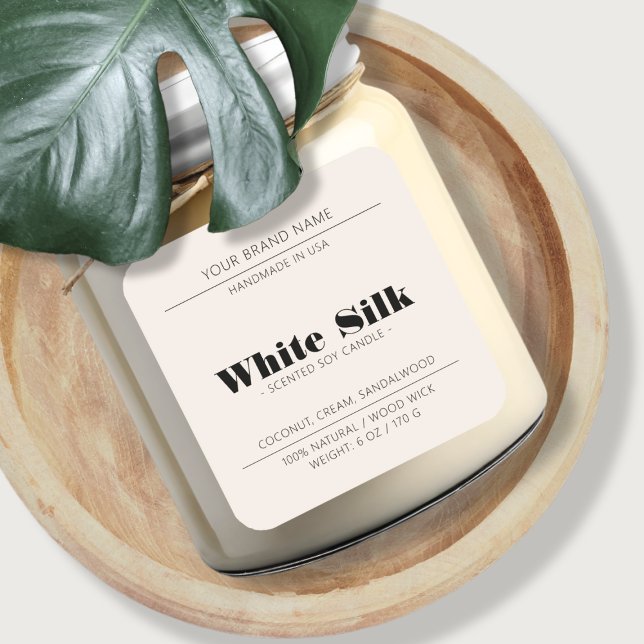 Candle modern beige product packaging label (Creator Uploaded)