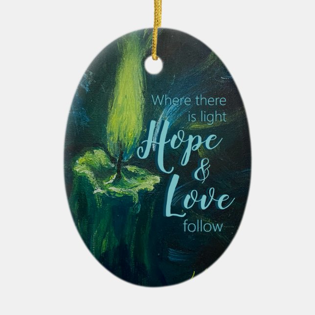 "Candle of Encouragement" Ceramic Ornament (Front)