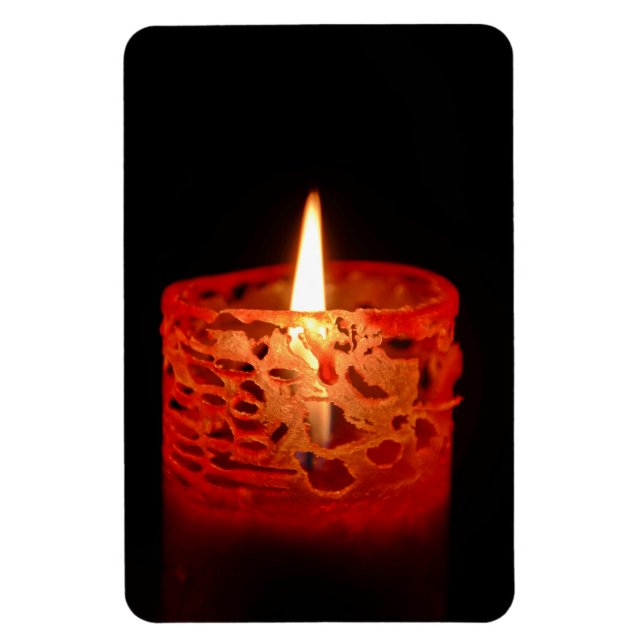 Candle on a black background magnet (Vertical)