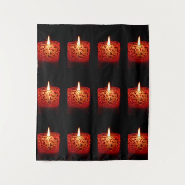 Candle on a black background tapestry (Front)