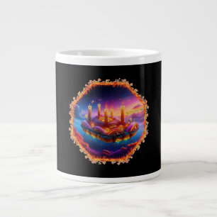 Candle Powered Space Vehicle In A Chaotic Sky Large Coffee Mug
