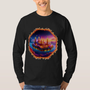 Candle Powered Space Vehicle In A Chaotic Sky T-Shirt