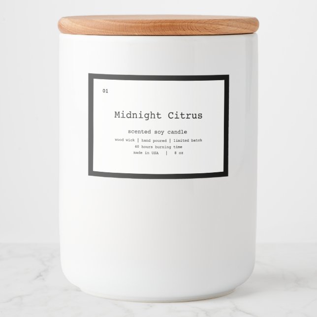 Candle Product Label Design (Front)