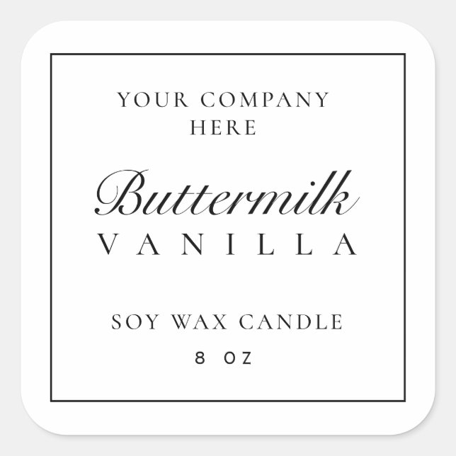 Candle Product Label Minimal Jar Branding Sticker (Front)