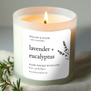 Candle Product Packaging Botanical Artisan Crafter Square Sticker