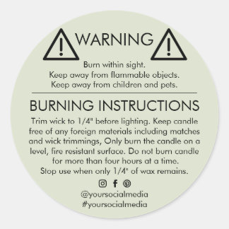 Candle Product Warning Label Design