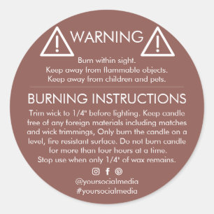 Candle Product Warning Label Design