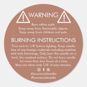 Candle Product Warning Label Design