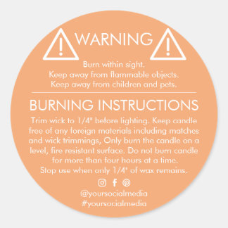 Candle Product Warning Label Design