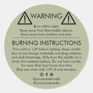 Candle Product Warning Label Design