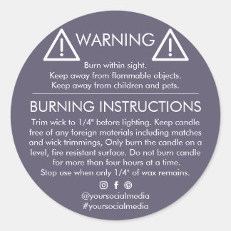 Candle Product Warning Label Design