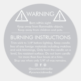 Candle Product Warning Label Design