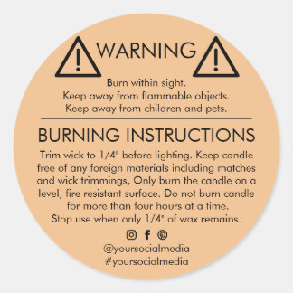Candle Product Warning Label Design