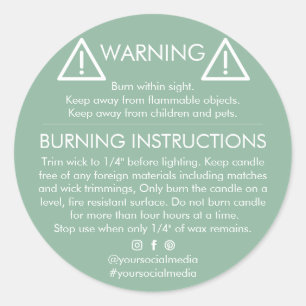Candle Product Warning Label Design