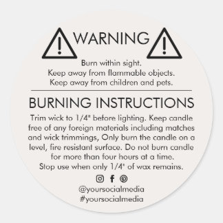 Candle Product Warning Label Design