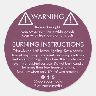 Candle Product Warning Label Design