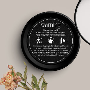 Candle Product Warning Label Safety & Care Design