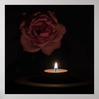 candle rose poster