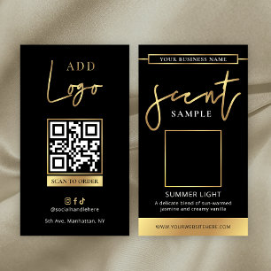 Candle Scent Tester Card Perfume Sample Black Gold