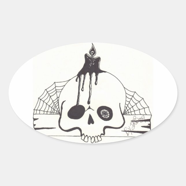 Candle Skull Sticker (Front)