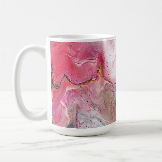 Candle Soft Pink Green Abstract Drink Mug (Left)