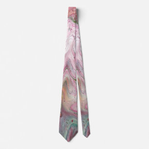 Candle Soft Pink Green Abstract Tie