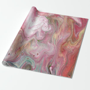 Candle Soft Pink Green Abstract Wrapping Paper