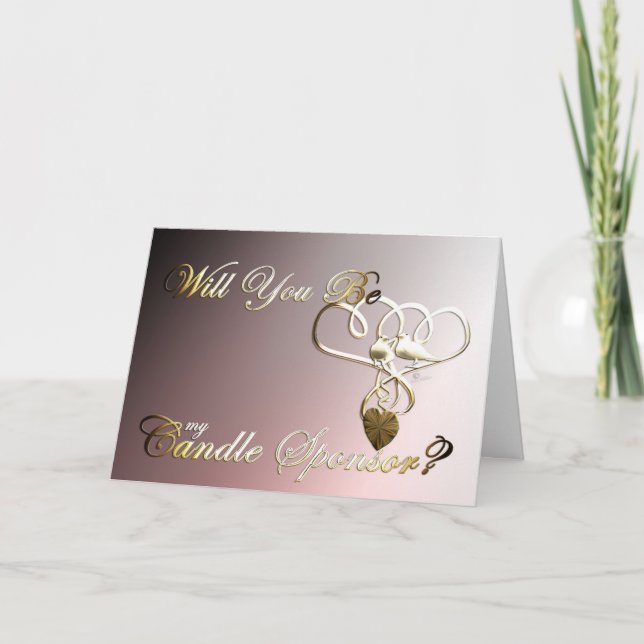 Candle sponsor proposal wedding invite doves (Front)