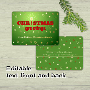 Candle stars christmas greetings Foil Card