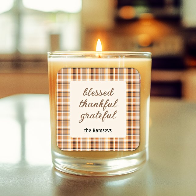 Candle Sticker 3-in || blessed thankful grateful (Creator Uploaded)