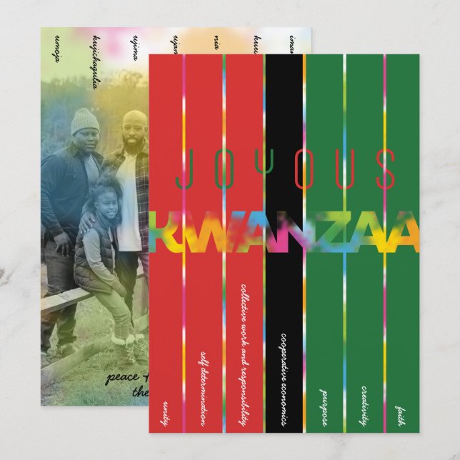 Candle Stripes Kwanzaa Card (Front/Back)