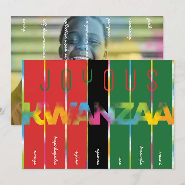 Candle Stripes Kwanzaa Card (Front/Back)
