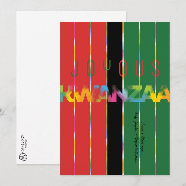 Candle Stripes Kwanzaa Card (Front/Back)