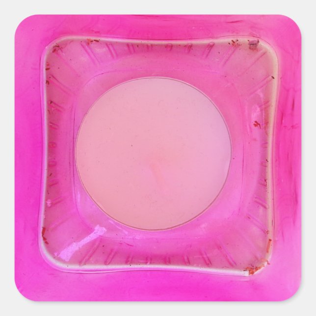 Candle, Sweet Pink Love Candlelight Square Sticker (Front)