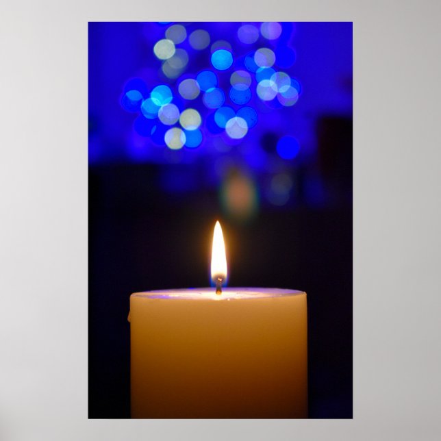 Candle Under Blue Light Poster (Front)