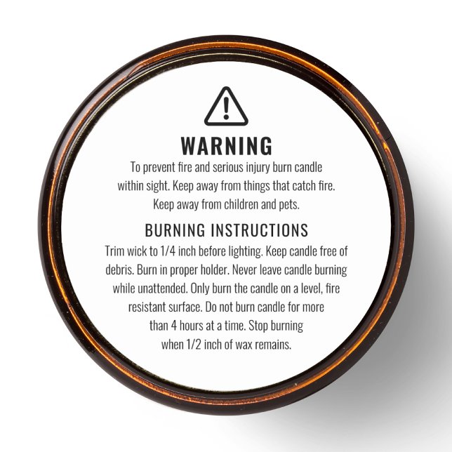 Candle Warning and Burning Instructions Label (Creator Uploaded)