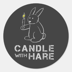 Candle With Hare - sticker
