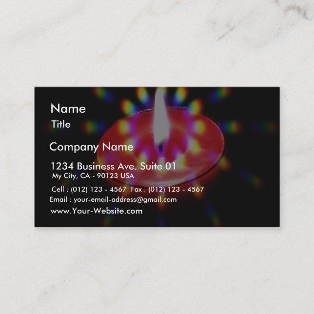 Candle With Special Lights Business Card (Front)