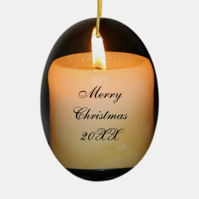 candle xmas ceramic tree decoration (Front)