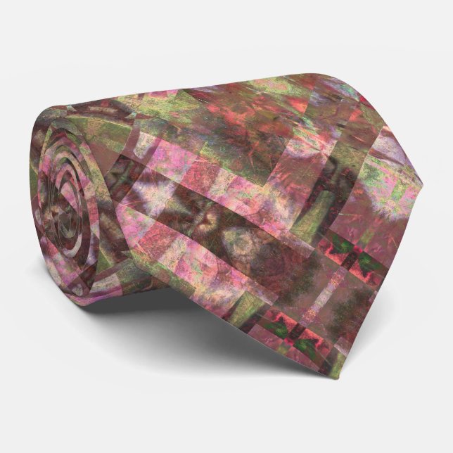 Candlelight Blocks Micro Weave Tie (Rolled)