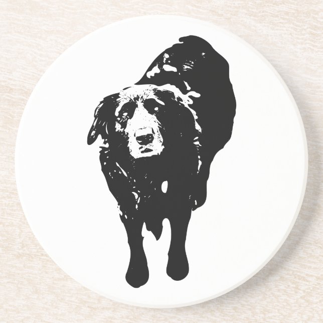 Candlelight & Canine Silhouette Coaster (Front)