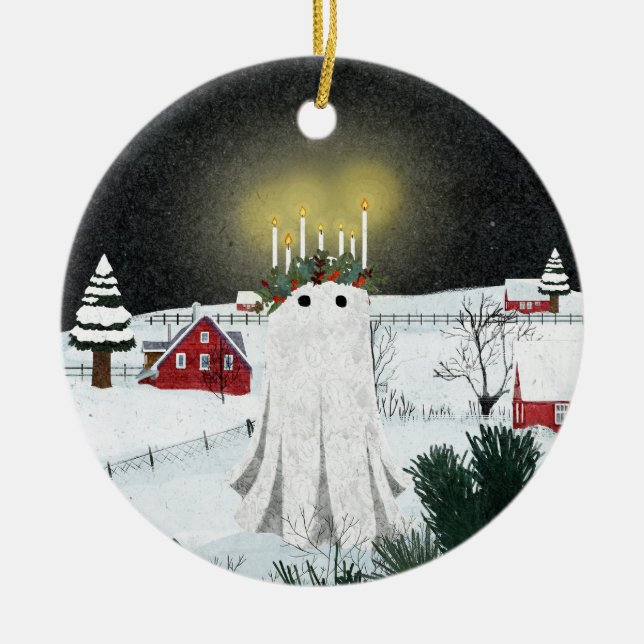Candlelight Ceramic Tree Decoration (Front)