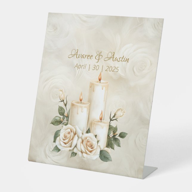 Candlelight Ceremony Floral Sign Our Wedding  (Front)