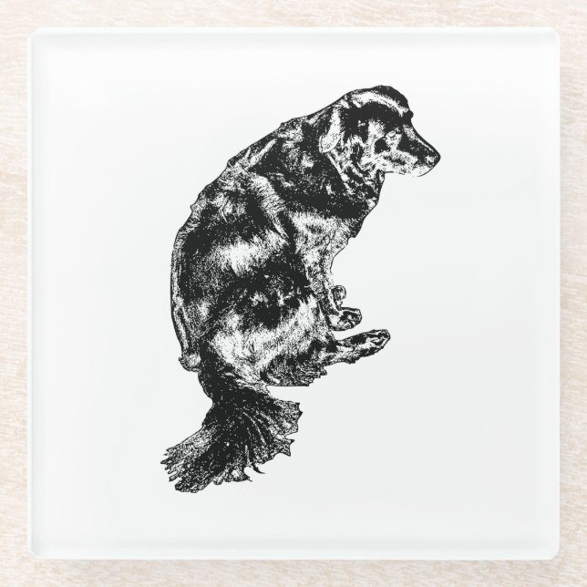Candlelight Edge — Retriever Glass Coaster (Front)