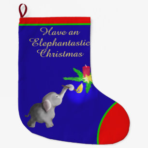 Candlelight Elephant-astic Cute Christmas Large Christmas Stocking