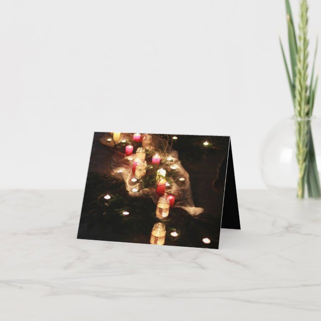 Candlelight Folded Thank You Card – Customisable (Front)