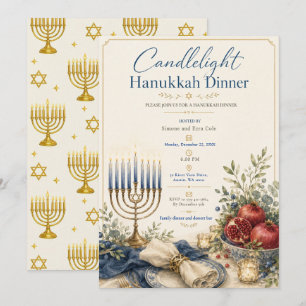 Candlelight Hanukkah Dinner Invitation